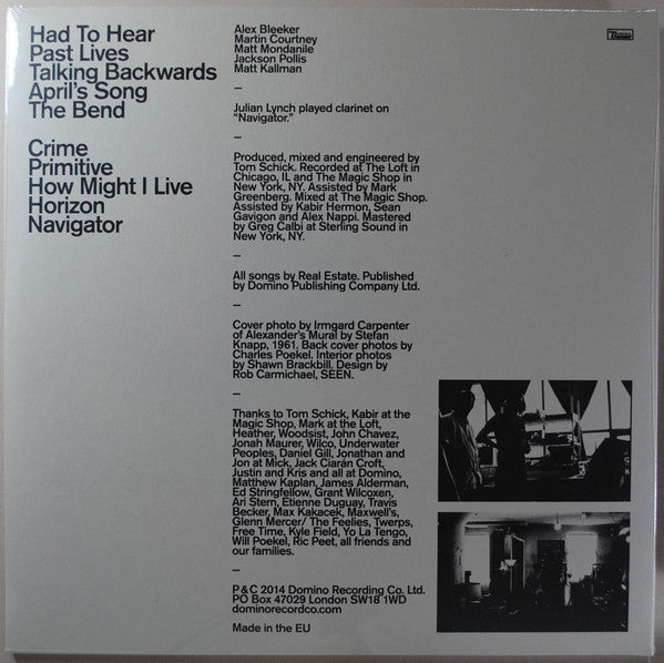 Image of Back Cover of LP - VG+/VG+ - REAL ESTATE, Atlas (Domino; WIGLP320, UK 2014, Embossed Gatefold), ,  - 3226121E