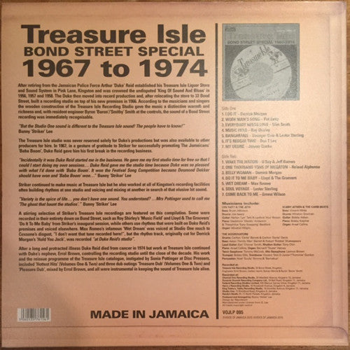 Image of Back Cover of LP - VG+/VG+ - VARIOUS, Treasure Isle Bond Street Special 1967-1974 (Voice Of Jamaica; VOJLP 005, UK 2015), ,  - 2246089S