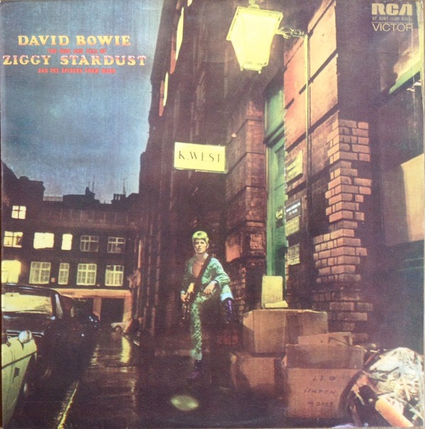 Image of Front Cover of LP - VG/VG - DAVID BOWIE, The Rise And Fall Of Ziggy Stardust And The Spiders From Mars (RCA Victor Orange; SF 8287, UK 1972, Gem Production, No Mainman on Rear Sleeve, Titanic/ Chrysalis Publishing on Label, not Mainman, No Inner, 1E/1E Matrix), Lovely copy. Strong VG all around. Light hairlines. Creasing, small dink to opening edge.,  - 4016609C