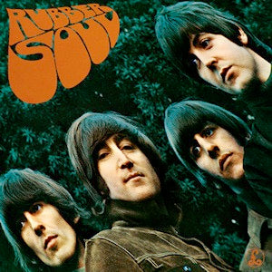 Image of Front Cover of LP - VG/VG - THE BEATLES, Rubber Soul (Parlophone Silver/Black - Two EMI Boxes, EMI Label Text.; PCS 3075, UK 1976 Reissue, Laminated Front Sleeve, Stereo, 4th UK Issue.), Light wispy marks and a bit of surface mottling. ,  - 2416386C