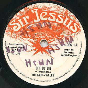 Image of Front Cover of 7" - /G+ - THE MORWELLS / WELLINGTON ALL STARS, Bit By Bit / Bit A Dub (Sir Jessus; JES 1, UK 1975, Plain Sleeve), Light marks only. Clean labels.,  - 2216014C