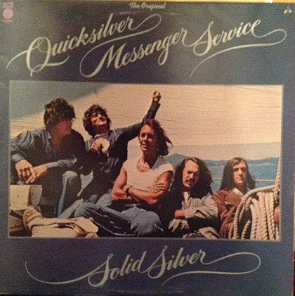 Image of Front Cover of LP - G+/VG+ - QUICKSILVER MESSENGER SERVICE, Solid Silver (Capitol; E-ST 11462, UK 1975, Insert), Staining and ring wear to sleeve.,  - 1526316E