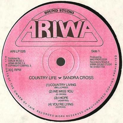 Image of Label Cover of LP - VG+/VG+ - SANDRA CROSS, Country Life (Ariwa; ARI LP 026, UK 1985), ,  - 2816294C