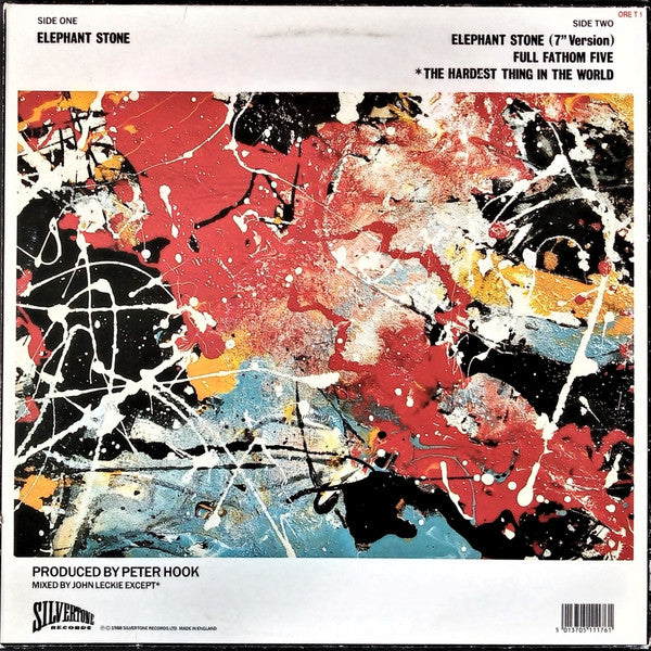 Image of Back Cover of 12" - VG/VG - THE STONE ROSES, Elephant Stone (Silvertone; ORE T 1, UK 1989 Reissue, Picture Sleeve, Cat No in Red), ,  - 3126160E
