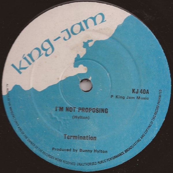 Image of Front Cover of 4543020S: 12" - TERMINATION / TRUE FACTS, I'm Not Proposing / Slow Down World (King-Jam; KJ 40, UK 1980s)   /EX