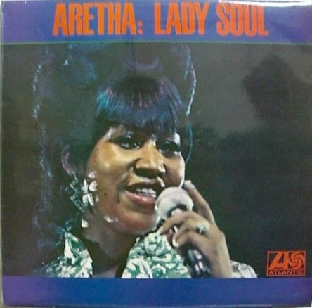 Image of Front Cover of LP - VG/G+ - ARETHA FRANKLIN, Lady Soul (Atlantic Plum & Orange; 588 099, UK 1968, Laminated Front Sleeve, Stereo), Marks on disc. Plays well. Wear to sleeve mith multiple light creases and evidence of previous price sticker.,  - 3326271E