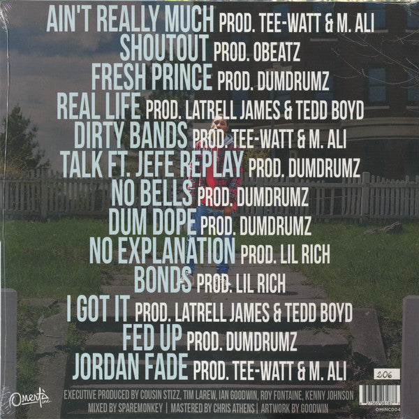 Image of Back Cover of LP - VG+/VG+ - COUSIN STIZZ, Suffolk County (Omerta Inc; OMINC004, UK 2017 Reissue, Numbered, 180g White, Pink & Purple Vinyl), No. 299,  - 2846128S