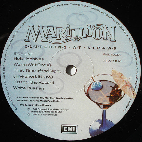 Image of Label Cover of LP - VG/G+ - MARILLION, Clutching At Straws (EMI ; EMD 1002, UK 1987, Embossed Sleeve, Inner), Light scratches & hairlines, edge wear,  - 3646222S
