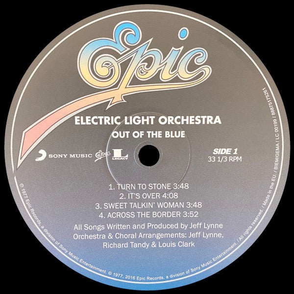 Image of Label Cover of 2xLP - NEW/NEW - ELO - THE ELECTRIC LIGHT ORCHESTRA, Out Of The Blue (Music On Vinyl; 88875175261 , Europe 2016 Reissue, Gatefold, 2 Inners & Insert, 180 Gram Vinyl), ,  - 3356260S
