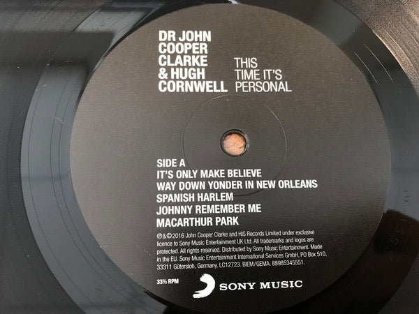 Image of Back Cover of LP - EX/VG+ - DR JOHN COOPER CLARKE & HUGH CORNWELL, This Time It's Personal (Sony Music; 88985345551, UK 2016, Inner), Still In Opened Shrinkwrap,  - 3216049C