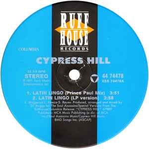 Image of Label Cover of 12" - VG/VG - CYPRESS HILL, Latin Lingo / Stoned Is The Way Of The Walk / Hand On The Glock (Ruffhouse Records; 44 74478, US 1992), Edge and Ring Wear,  - 3946144S