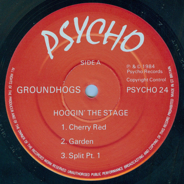 Image of Label Cover of 5124125E: 2xLP - GROUNDHOGS, Hoggin the Stage (Psycho; 24, UK 1984, Gatefold, NO 7") Edge Wear, Stickered Sleeve  VG/VG+