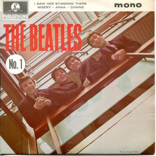 Image of Front Cover of 4014211C: 7" EP - THE BEATLES, The Beatles No. 1 (Parlophone Black/Yellow; GEP 8883, UK 1978 Reissue, Picture Sleeve, Mono, Third Pressing. "EMI..." Rim Text)   VG/VG