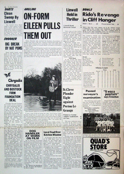 Image of Back Cover of LP - G+/VG - JETHRO TULL, Thick As A Brick (Chrysalis Green; CHR 1003, Denmark 1972, Fold Out NewspaperSleeve), Sleeve Repaired With Tape,  - 2726312E