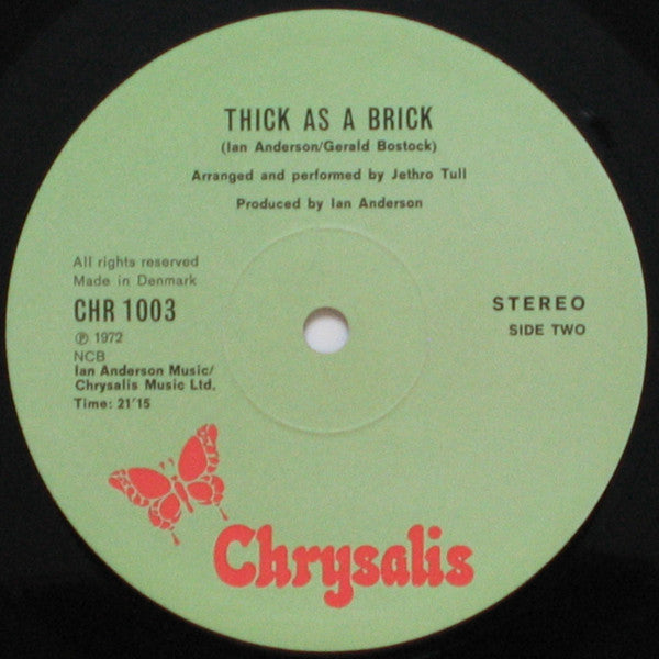 Image of Label Cover of LP - G+/VG - JETHRO TULL, Thick As A Brick (Chrysalis Green; CHR 1003, Denmark 1972, Fold Out NewspaperSleeve), Sleeve Repaired With Tape,  - 2726312E