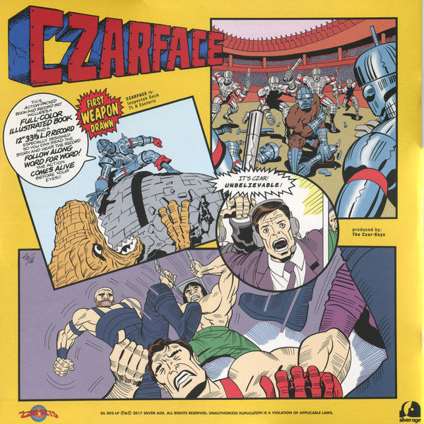 Image of Back Cover of LP - EX/EX - CZARFACE, First Weapon Drawn (A Narrated Adventure)  (Silver Age; SIl 002-LP, US 2017, Comic Book, RSD 2017), ,  - 2926239E