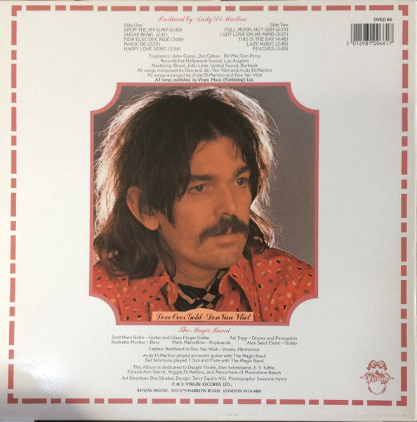 Image of Back Cover of 1524062E: LP - CAPTAIN BEEFHEART, Unconditionally Guaranteed (Virgin Grey Label; OVED 66, UK 1980s Reissue, No Company Inner, Barcode)   VG/VG+