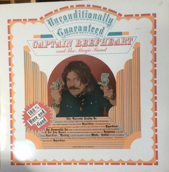 Image of Front Cover of 1524062E: LP - CAPTAIN BEEFHEART, Unconditionally Guaranteed (Virgin Grey Label; OVED 66, UK 1980s Reissue, No Company Inner, Barcode)   VG/VG+