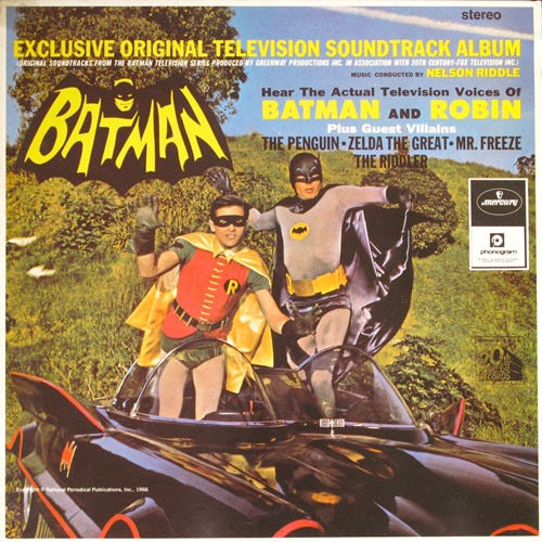 Image of Front Cover of 5124124E: LP - NELSON RIDDLE, Batman - TV Soundtrack (Mercury; BATMN1, UK 1989 Reissue) Strong VG  VG/VG