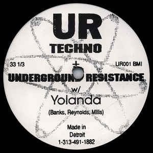 Image of Front Cover of 12" - /VG - UNDERGROUND RESISTANCE W/ YOLANDA, Your Time Is up (Underground Resistance ; UR001, US 1990, Plain Red Sleeve), Only very faint hairlines on disc, strong VG.,  - 1746181S