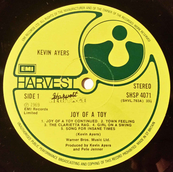 Image of Label Cover of 2xLP - G+/VG - KEVIN AYERS, Joy of a Toy / Shooting at the Moon (Harvest Heritage; SHDW407, UK 1975, Gatefold, Stereo), Light marks, Small tear to sleeve opening,  - 2816266C