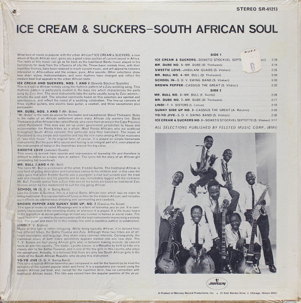 Image of Back Cover of LP - VG+/VG - VARIOUS ARTISTS, Ice Cream & Suckers - South African Soul (Mercury; SR-61213, US 1969), Still in opened shrinkwrap. Light hairlines. ,  - 3826242E