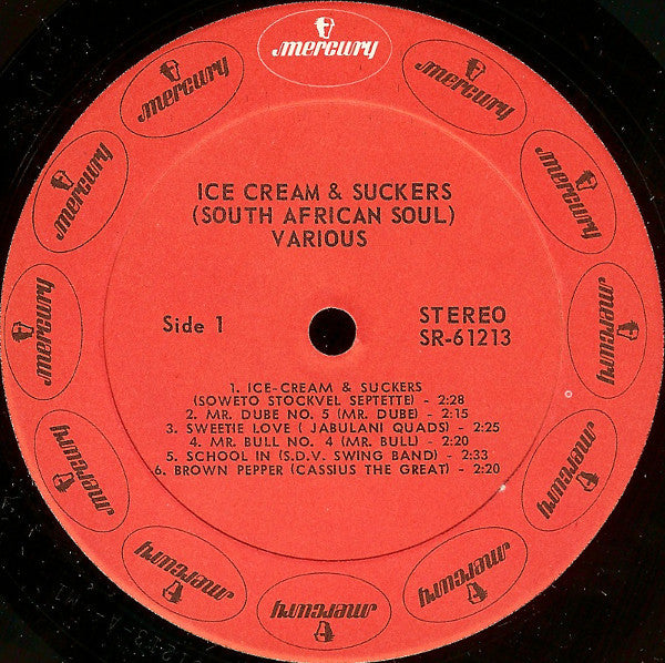 Image of Label Cover of LP - VG+/VG - VARIOUS ARTISTS, Ice Cream & Suckers - South African Soul (Mercury; SR-61213, US 1969), Still in opened shrinkwrap. Light hairlines. ,  - 3826242E