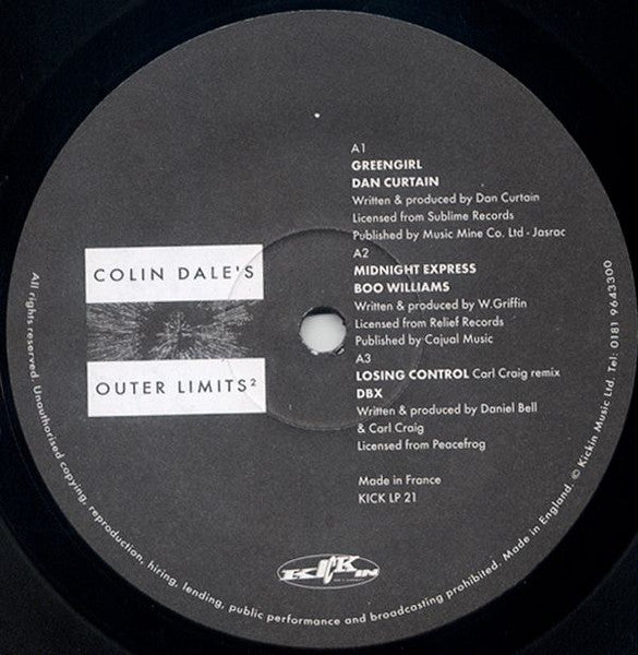 Image of Label Cover of 2xLP - VG/VG - VARIOUS, Colin Dale's Outer Limits  (Kickin; KICKLP21, UK 1994, Picture Sleeve), strong VG. still in shrink - opened w/ sticker top right front,  - 3946461S