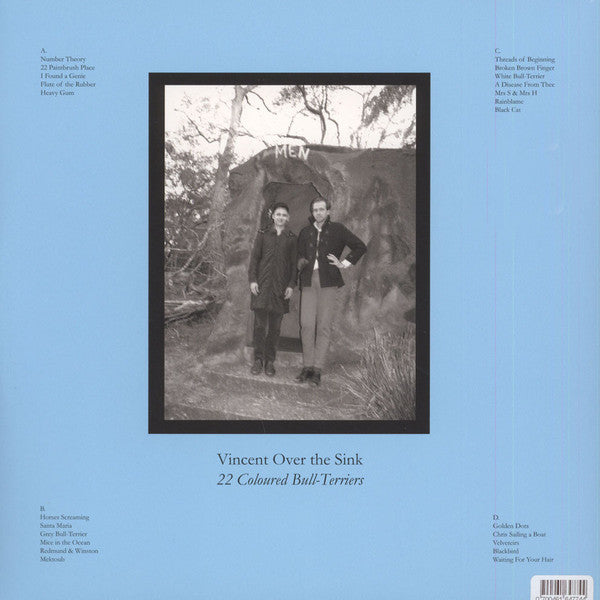 Image of Back Cover of 3024324E: 2xLP - VINCENT OVER THE SINK , 22 Coloured Bull Terriers (Another Dark Age ; ADA004, Australia 2015 Reissue, Gatefold)   VG+/VG+