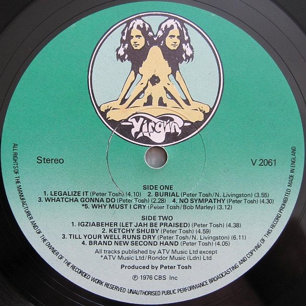 Image of Label Cover of LP - G/VG - PETER TOSH, Legalize It (Virgin; V 2061, UK 1976, Gatefold), Sleeve has  split seams& slight signs of wear. VG vinyl with few hairlines that don't affect play. ,  - 4026366E