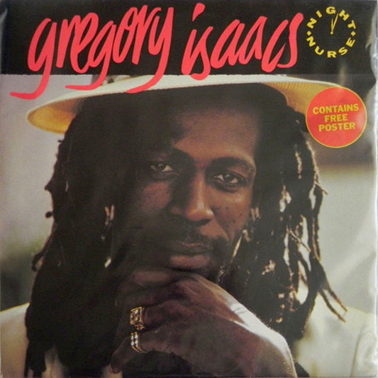 Image of Front Cover of 4614196C: LP - GREGORY ISAACS, Night Nurse (Island Records ; ILPS 9721, UK 1982, Inner, No Poster) Sleeve has hype sticker. Stains and wear  VG/G+