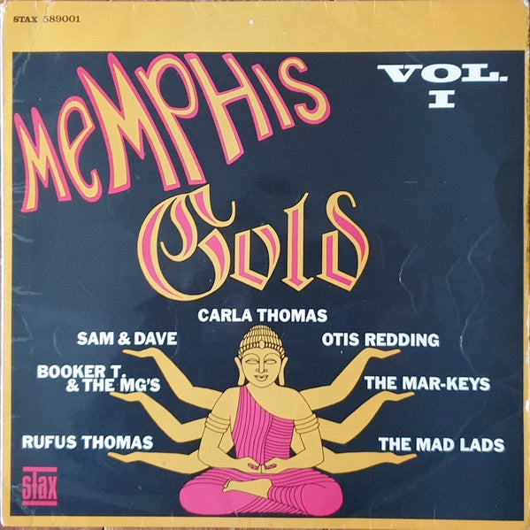 Image of Front Cover of 2314587C: LP - VARIOUS, Memphis Gold Vol. I (Stax; 589001, UK 1967, Stereo) Sleeve has creased corner, split spine, discolouration, stamp and track times written on rear  VG/G+