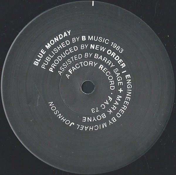 Image of Label Cover of 12" - VG/G+ - NEW ORDER, Blue Monday (Factory; FAC 73, UK 1983, Die Cut Sleeve, Black Inner, A2/B2 2nd Press. R-Cut GG Run Out), Small sticker and die-cut damage to rear of sleeve.,  - 3416273C