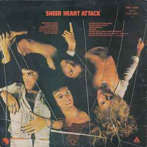 Image of Back Cover of LP - VG/VG - QUEEN, Sheer Heart Attack (EMI; EMC 3061, UK 1974, Laminated Sleeve, No Inner), Hairlines, edge laminate creases,  - 2446165S