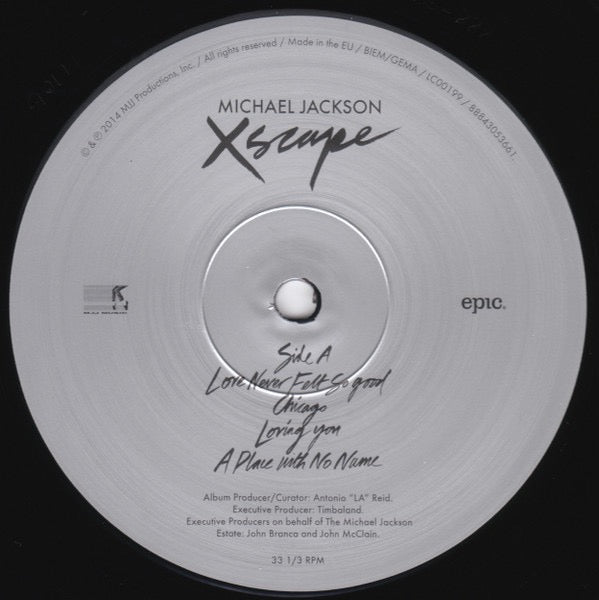 Image of Label Cover of LP - VG+/VG+ - MICHAEL JACKSON, Xscape (Epic; 88843053661, Europe 2014, Foil Gatefold Sleeve, Inner & Insert), Still In Opened Shrinkwrap,  - 3416008C