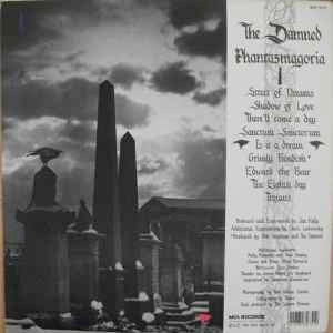 Image of Back Cover of LP - VG/VG - THE DAMNED, Phantasmagoria (MCA; MCF 3275, UK 1985, Inner), With merch insert! Strong VG, Lightest of hairlines, Super glossy disc, Light ring wear and smudge to front of sleeve.,  - 3916354C