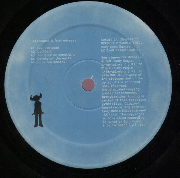 Image of Label Cover of 5144241S: LP - JAMIROQUAI, A Funk Odyssey (Sony; 504069, UK 2001, Gatefold, Inner) Sleeve Intact With Edge Wear And Creases  G+/G+