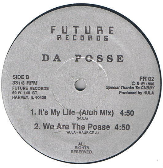Image of Back Cover of 12" - /G+ - DA POSSE, Strings (Future Records; FR 02, US 1988, Plain Sleeve), faint scuffs both sides. pen on label - minor, Strings (Krazze Mix)Strings (Fingers Mix)It's My Life (Aluh Mix)We Are The Posse - 3346041S
