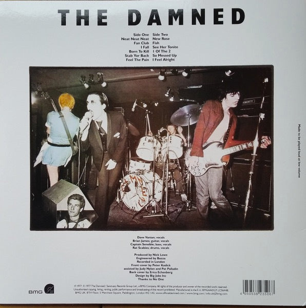 Image of Back Cover of 1414416C: LP - THE DAMNED, Damned Damned Damned (BMG; BMGAA01LP, Europe 2017 Reissue, Booklet & Insert, 40th Anniversary)   NEW/NEW