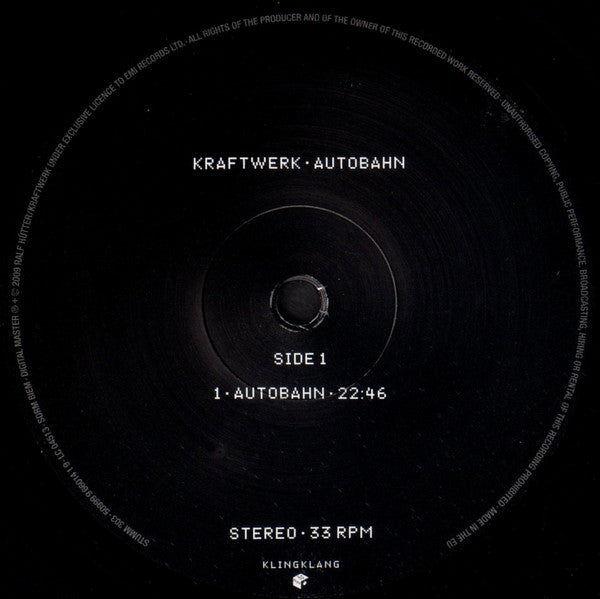 Image of Label Cover of LP - VG+/VG+ - KRAFTWERK, Autobahn (Mute; STUMM303, UK 2009 Reissue, Inner & Booklet, 180 Gram Vinyl), Corner Crease,  - 3646411S