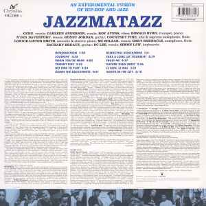 Image of Back Cover of LP - VG+/VG - GURU, Jazzmatazz (Chrysalis; MOVLP1111, Europe 2014 Reissue, Textured Sleeve in Stickered Plastic Outer Sleeve, 180 Gram Vinyl), A few light marks, gold hype sticker A3/B3 matrix,  - 3246121S
