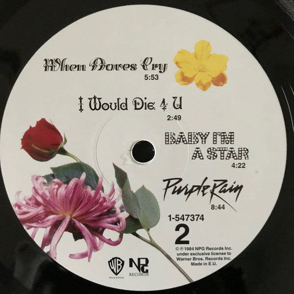 Image of Label Cover of LP - EX/EX - PRINCE AND THE REVOLUTION, Purple Rain (Warner Bros; 9362-49302-4, Europe 2017 Reissue, Glossy Sleeve, Inner & Poster, Poster, 180 Gram Vinyl, Remastered), ,  - 4346288S