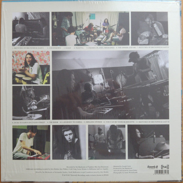 Image of Back Cover of 4944387S: LP - KING GIZZARD AND THE LIZARD WIZARD WITH MILD HIGH CLUB, Sketches Of Brunswick East  (Heavenly; HVNLP143, Europe 2017, Inner, 200g Vinyl) Opened Instore, Still In Stickered Shrinkwrap  VG+/VG+