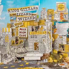 Image of Front Cover of 4944387S: LP - KING GIZZARD AND THE LIZARD WIZARD WITH MILD HIGH CLUB, Sketches Of Brunswick East  (Heavenly; HVNLP143, Europe 2017, Inner, 200g Vinyl) Opened Instore, Still In Stickered Shrinkwrap  VG+/VG+