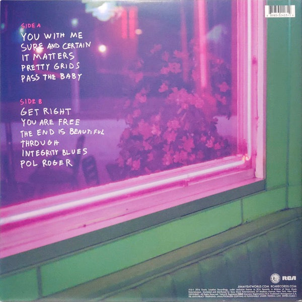 Image of Back Cover of LP - VG/VG+ - JIMMY EAT WORLD, Integrity Blues (RCA; 88985-32403-1, Europe 2016, Gatefold, Insert), A couple of pinches at sleeve spine, Strong VG sleeve,  - 3716175C