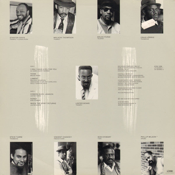 Image of Back Cover of LP - VG/VG+ - LESTER BOWIE'S BRASS FANTASY, I Only Have Eyes For You (ECM; ECM 1296, Germany 1985, Picture Sleeve), ,  - 0426325E