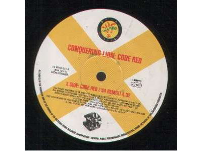 Image of Label Cover of 12" - VG/VG - CONQUERING LION ( CONGO NATTY/REBEL MC), Code Red ('94 Remix) / Code Red (Original Dub Plate Mix) (Mango; 12 MNG 821, UK 1994, Picture Sleeve), few light scuffs. faint edge wear to sleeve - sticker top right,  - 4046313S