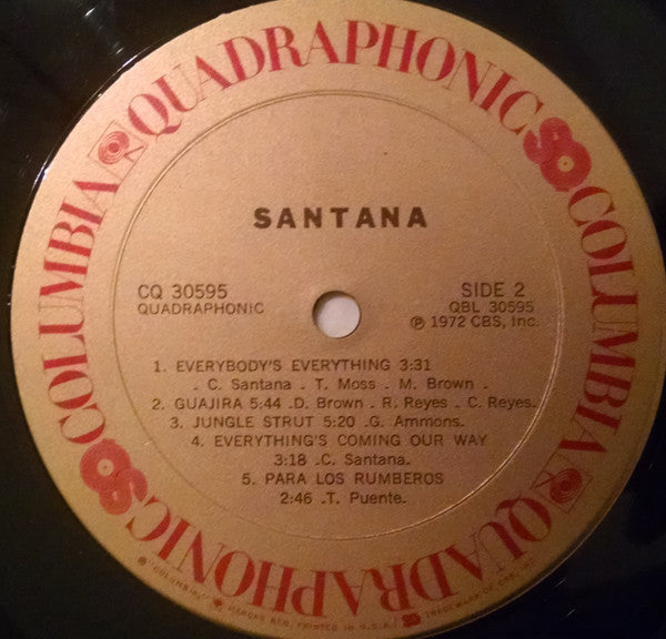 Image of Label Cover of LP - G+/VG - SANTANA, Santana III (Columbia; CQ 30595, US 1972, Quadraphonic), Sleeve has pen mark on front, sticker and ringwear.,  - 3826145E