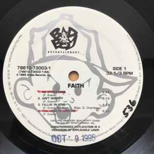 Image of Label Cover of LP - VG+/VG - FAITH EVANS, Faith (Bad Boy Entertainment; 78612-73003-1, US 1995), A few light hairlines to disc. Sleeve has minor creasing/corner wear, still in opened shrink, looks great. Includes hype sticker,  - 3326006E