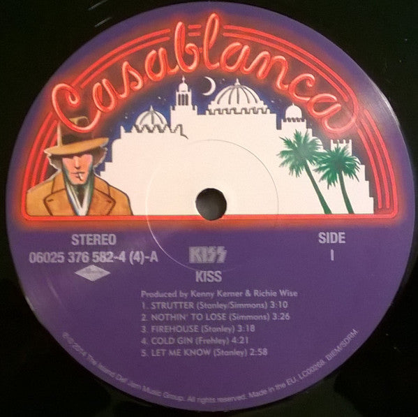 Image of Label Cover of LP - VG/VG+ - KISS, Kiss (Casablanca/Universal; 0602537658244, Europe 2014 Reissue, 180 Gram Vinyl), Ring wear, corner crease, indents,  - 2846266S